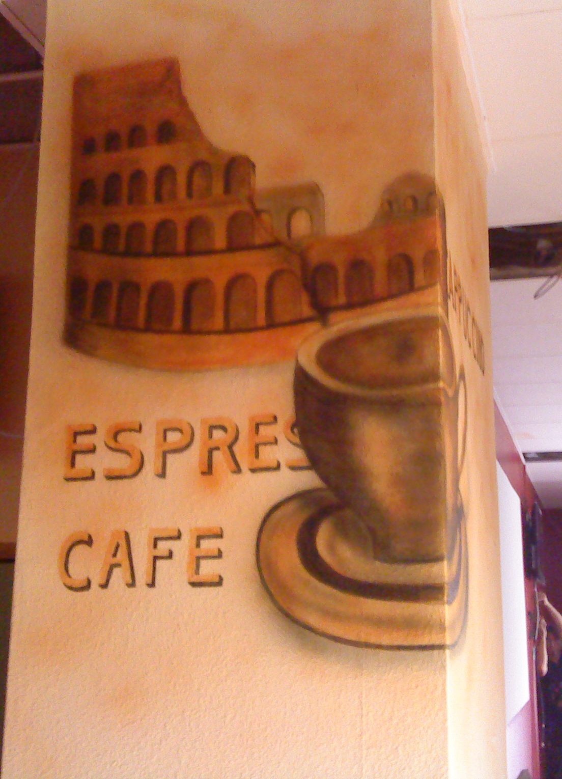 Cafe Espresso Tasse Colosseum Wandgestaltung