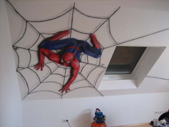 Wandbild Schrge Spiderman